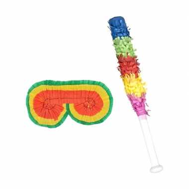Pinata blinddoek en stok setje