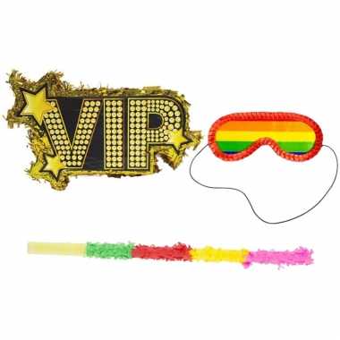 Pinata vip goud set + stok + blinddoek